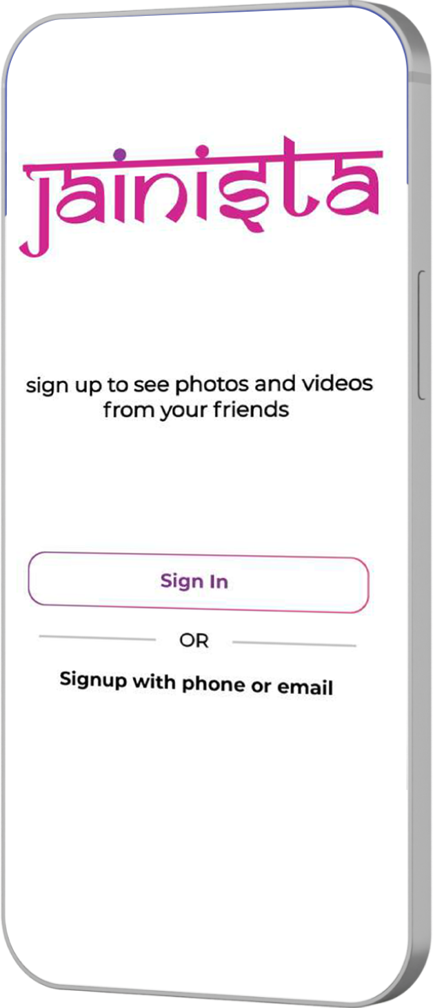 Jaininsta Login Screen